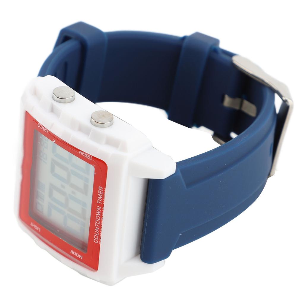 Classical Unisex Electronic LED Watch Simple Chronograph Date 50m Water Proof Rectangle Sports