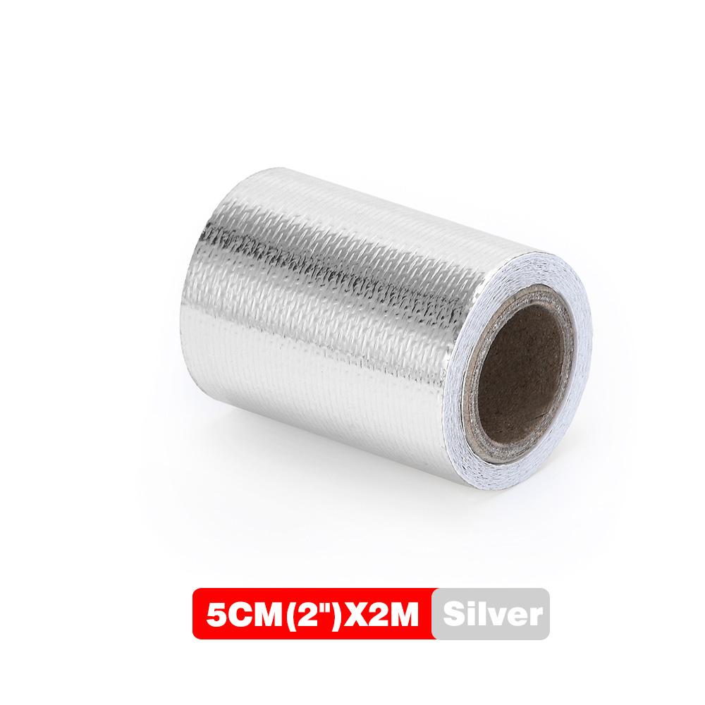 A Gold 2'' Thermal Exhaust Tape Air Intake Heat Insulation Shield Wrap Reflective Heat Barrier Self Adhesive Engine 2 Inch 5/10M