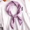 New Fashion Summer Silk Square Scarf Solid Women Satin Neck Hair Tie Band Soft Beach Hijab Head Female Foulard Free Shiping