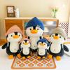 Soft Wearing Hat Penguin Backpack Little Penguin Comfort Sleep Companion Throw Pillow Birthday Gift