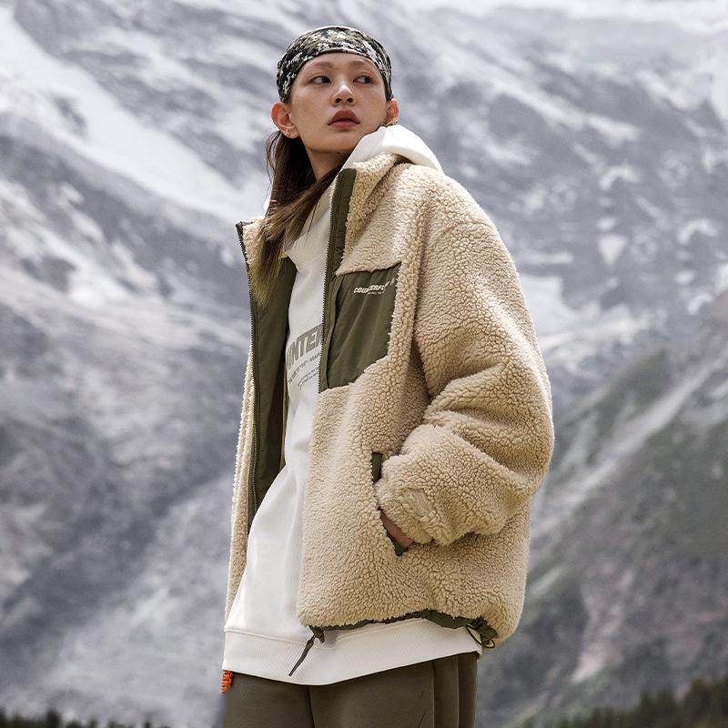 Li Ning CF Su Series однотонная хлопковая куртка с длинными рукавами и воротником-стойкой, унисекс, молочно-коричневая AJMT309-1