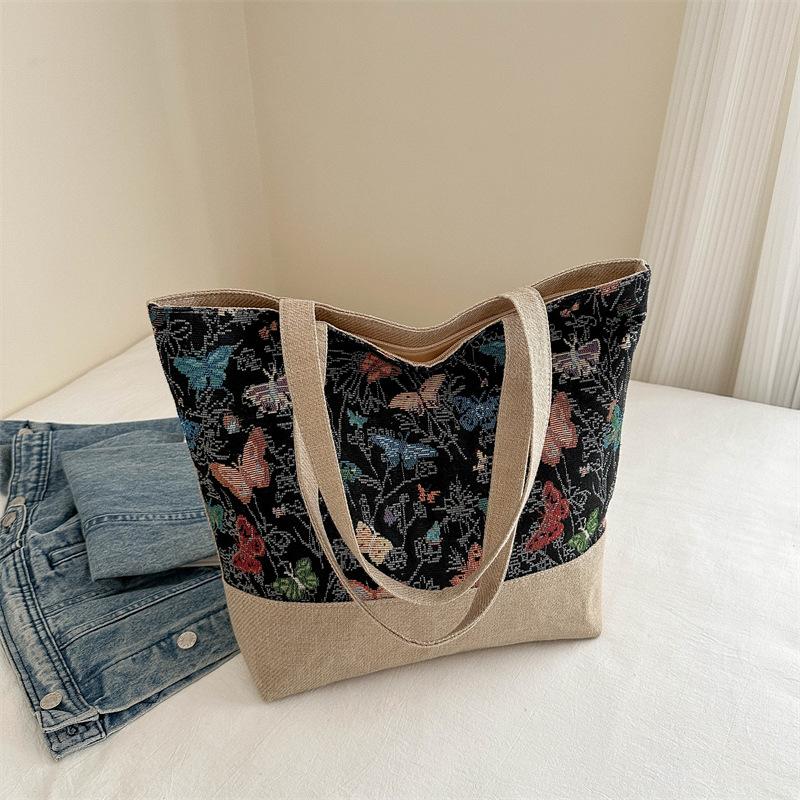 Large Size Beach Bag Fashion Folding Women Handbag Shoulder Bags Ladies Casual Flower Printing Shopping Tote