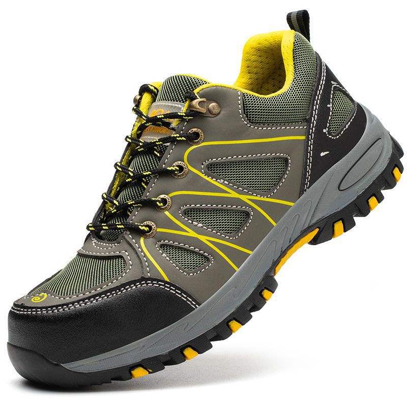 Labor insurance shoes men's steel head anti-smashing and anti-piercing belt steel plate wear-resistant and breathable construction site work four seas
