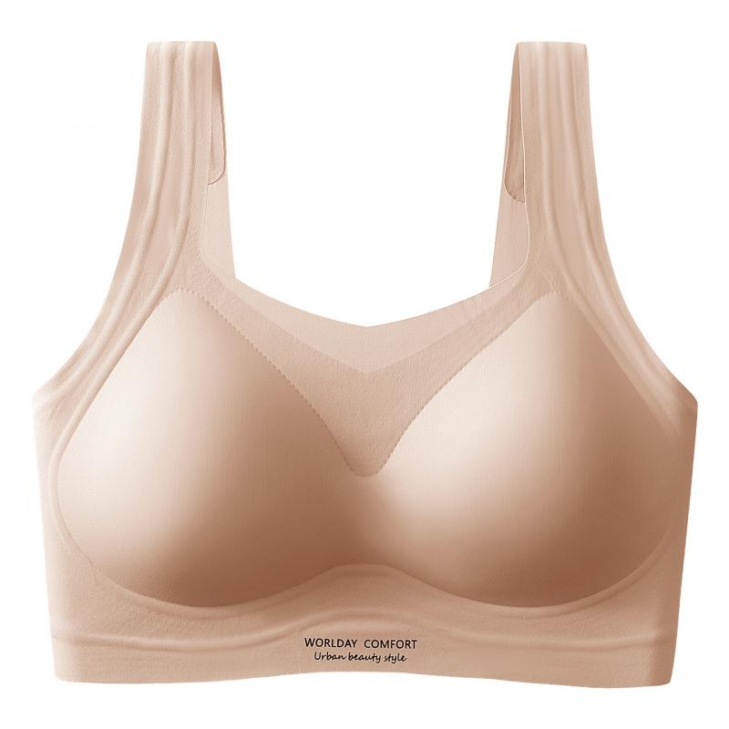 Traceless underwear women's small breasts gather and show large external expansion integrated fixed cup no steel ring closed breast anti-sagging bra