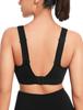Yvette Sports Регулируемый сзади плечевой крест Интегрированный повседневный размер M Черный Женский бюстгальтер, Дизайн без раскачивания, Влагоотводящий, Быстросохнущий, U-образная спинка, Крючок,