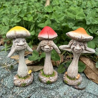 Забавная игрушка-гриб Украшение Милая скульптура гриба Для декора сада и двора