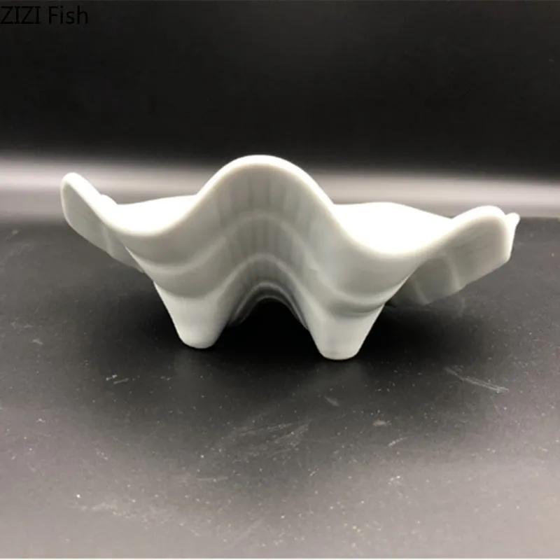 Тарелка в форме ракушки, японская керамическая тарелка для суши, десертная тарелка для отеля, тарелка для соуса для макания, домашняя кухня, креативная посуда