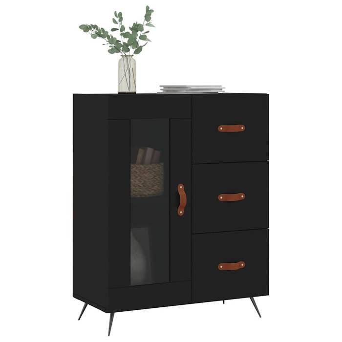 VidaXL Black Buffet 69.5x34x90 Cm Engineered Wood 828013