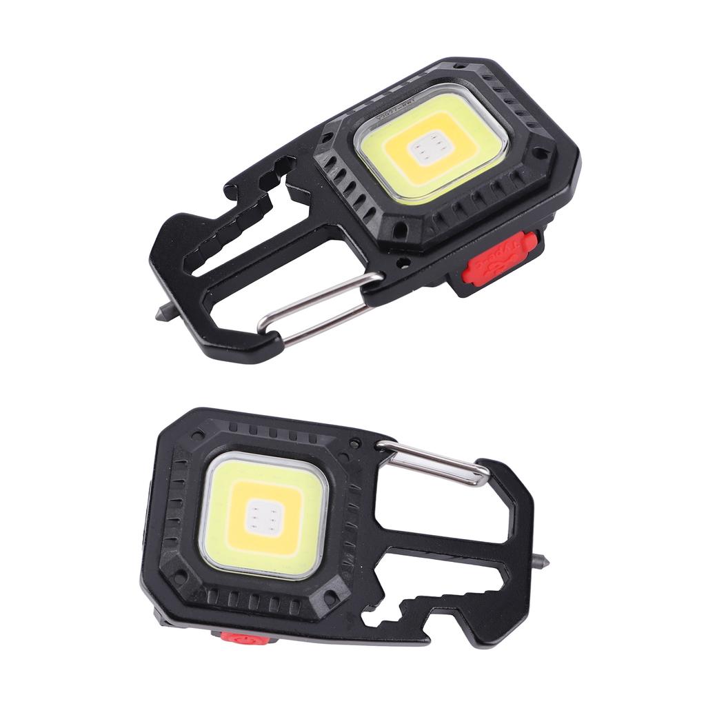 2 шт. Брелок Рабочий свет Высокая яркость Мини COB лампа IP66 Многофункциональный Светодиодный фонарик с открывалкой для бутылок