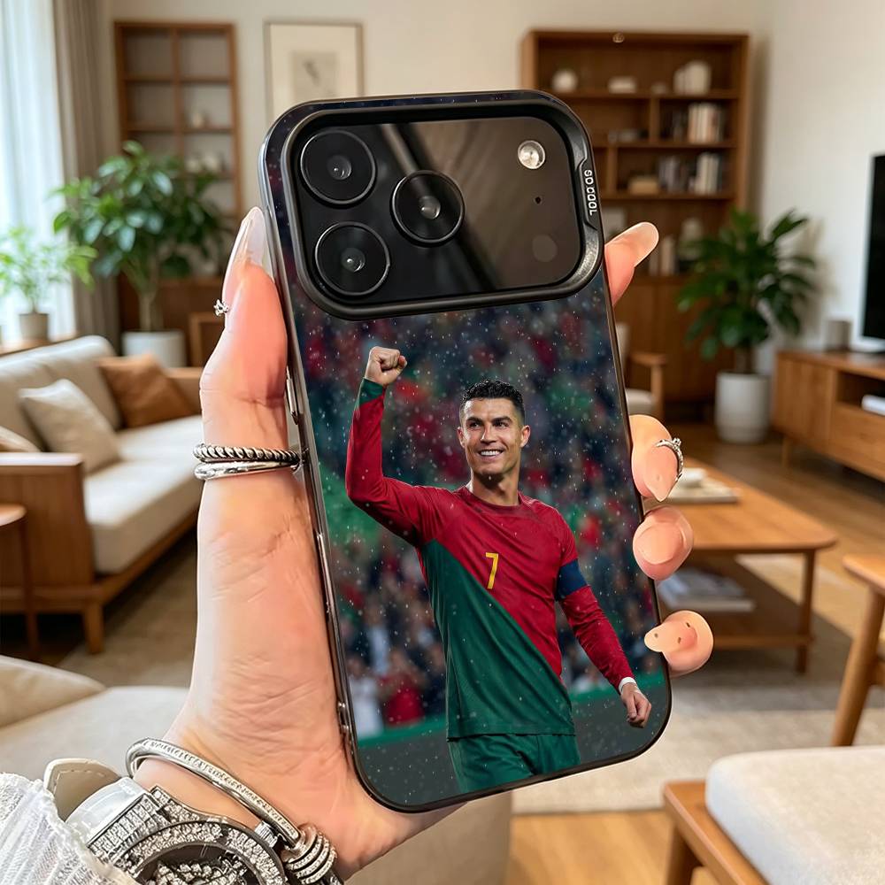F-Футбол Для CR7 Роналду 7 Чехол для телефона Для iPhone 17,16,15,14,13,12,11 Plus,Pro Max,XS,Красочный Серебряный Чехол для телефона Funda Cover