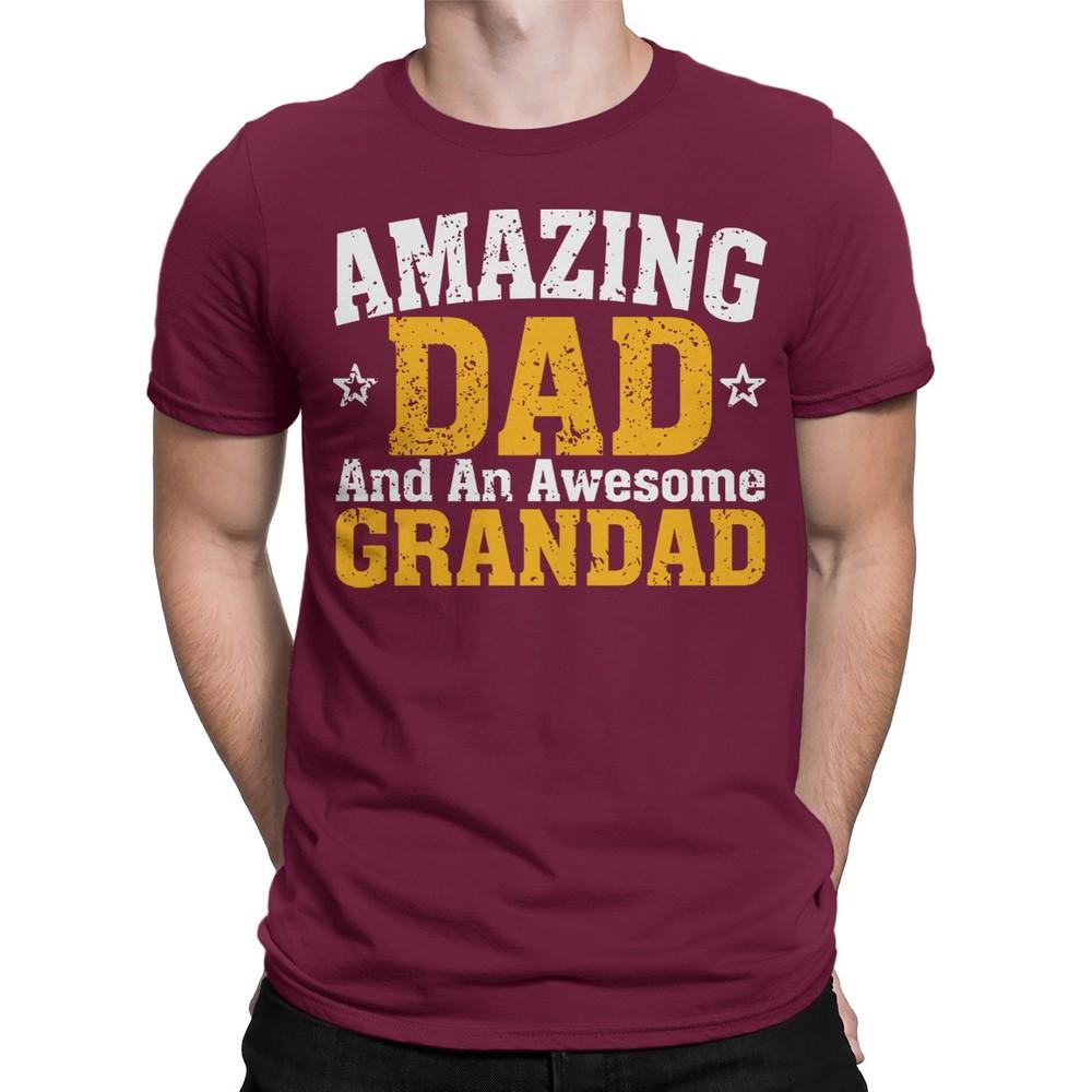 Men Amazing Dad Awesome Grandad Funny Fathers Day TShirt Tee Best Daddy Ever