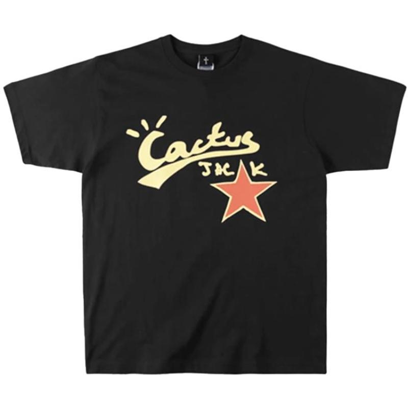 Хип-хоп футболка Cactus Jack из 100% хлопка для мужчин, футболка с коротким рукавом для тура, базовая свободная футболка с коротким рукавом, летняя футболка
