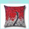 Элегантная 3D Расписная Наволочка из Хлопка и Льна с Цветами Дерева для Домашнего Декора