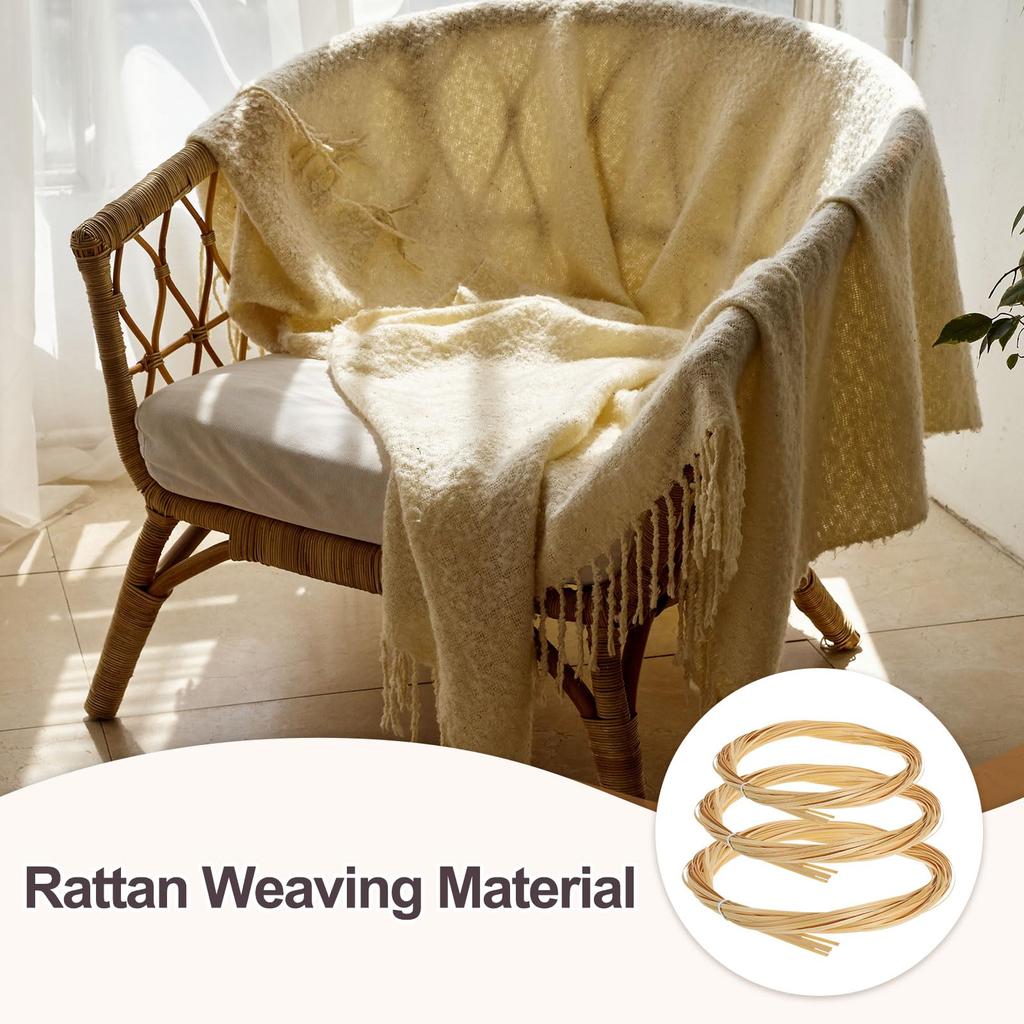 uxcell 7 Rolls of Knitting Bamboo x Basket Weaving Wicker Repair 1mm Thick Thin Bamboo Strips for Basket DIY and Chandeliers Strips, 0.39" 10ft,