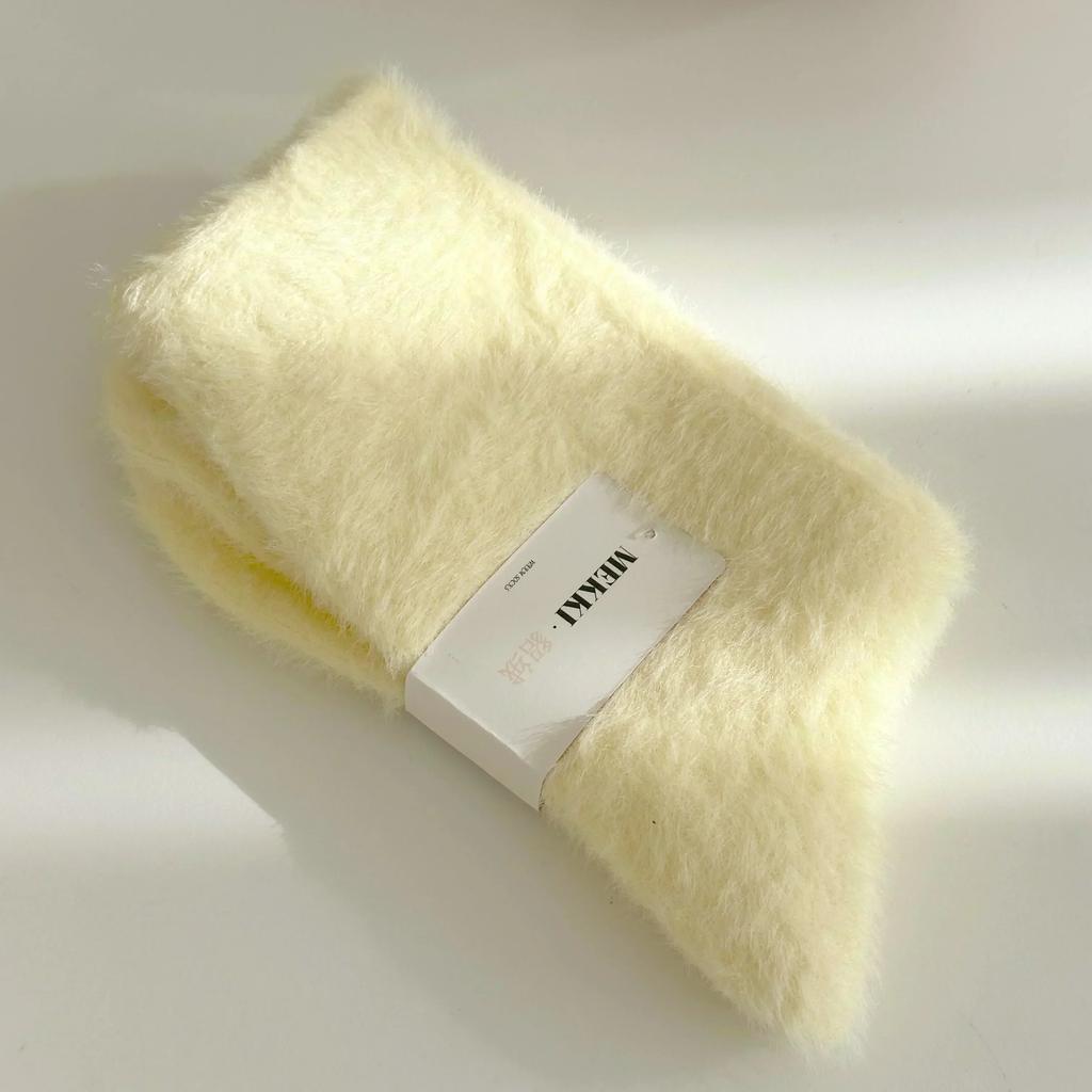 1/3 пары однотонных уютных носков из меха норки, женские носки на осень-зиму, утолщенные, теплые, для сна, кровати, пола, дома, пушистые, кавайные носки