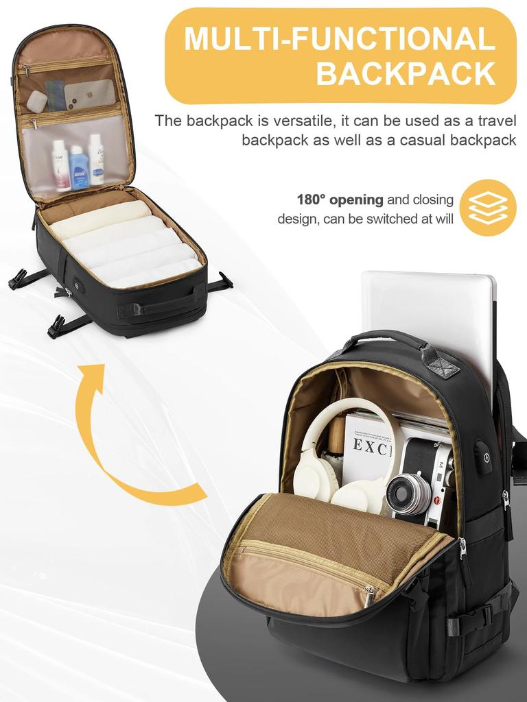 Дорожный рюкзак, легкий деловой рюкзак для руководителей, одобренный для полетов, большой мужской рюкзак для выходного дня, рюкзак для ноутбука 15,6 дюймов