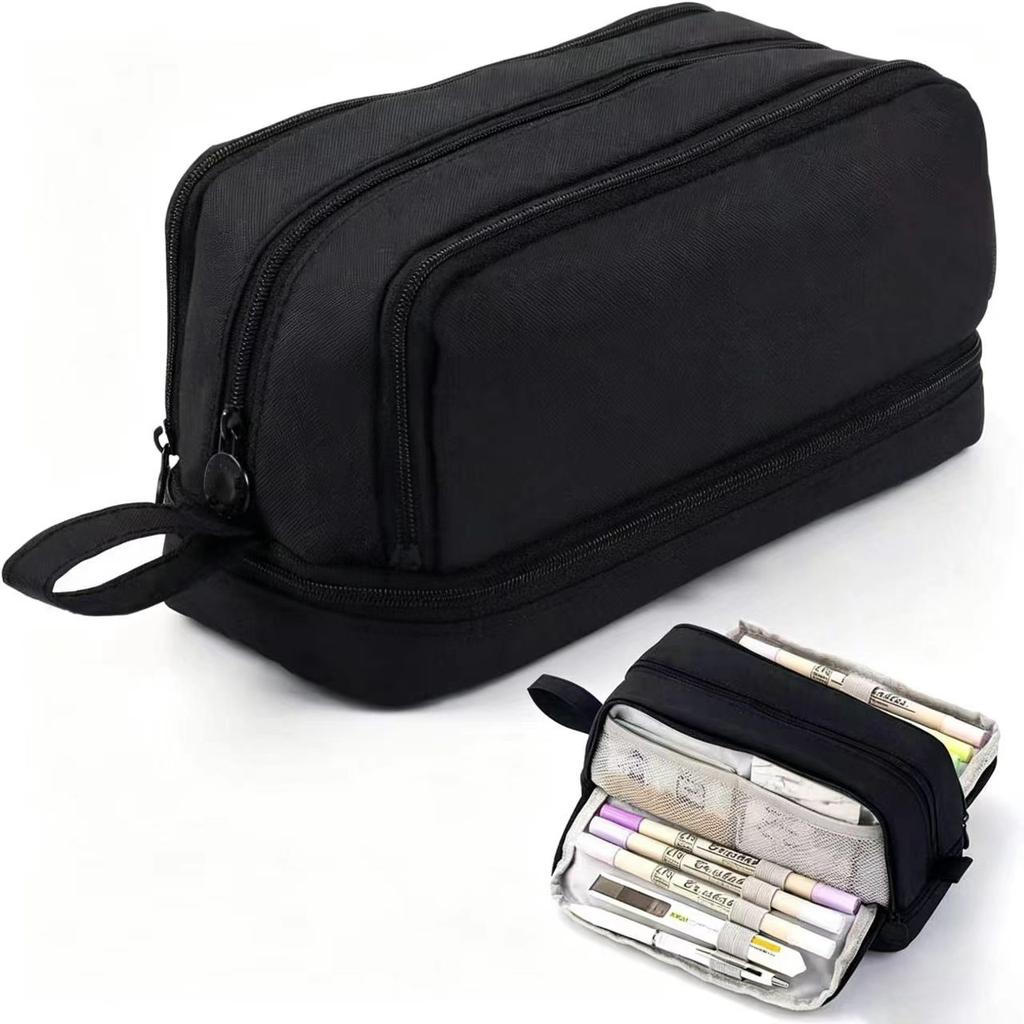 Portable Pen Bag With Large Capacity Pen Holder, Children's Multi-functional Pencil Case