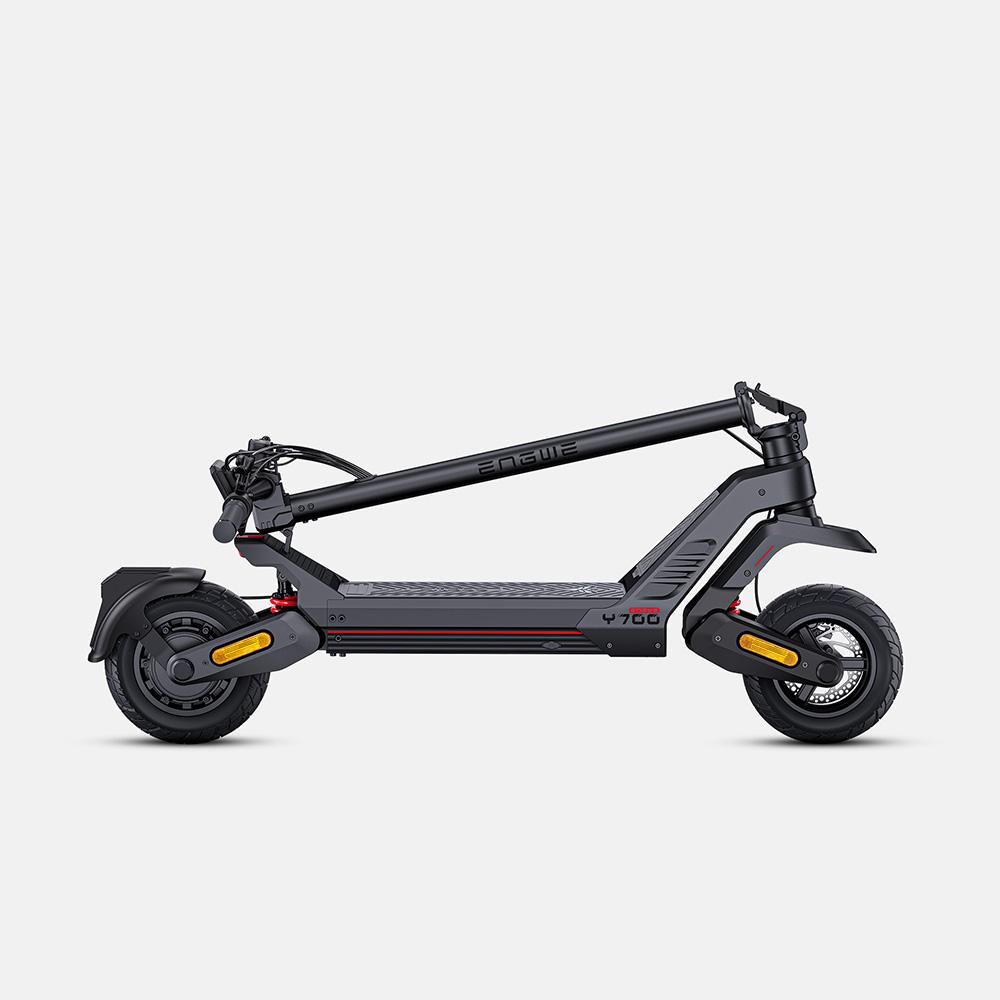 Engwe Складной электрический самокат Y700, 10 дюймов, сертифицирован ABE, полная передняя и задняя гидравлическая пружинная подвеска, черный.