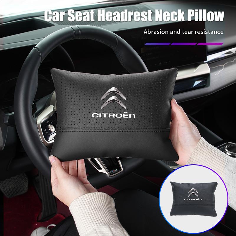Car Seat Hanging Headrest Leather Neck Pillow Head Protector Accessories For Citroen C4 C3 C5 C1 C2 VTS Berlingo Celysee Xsara