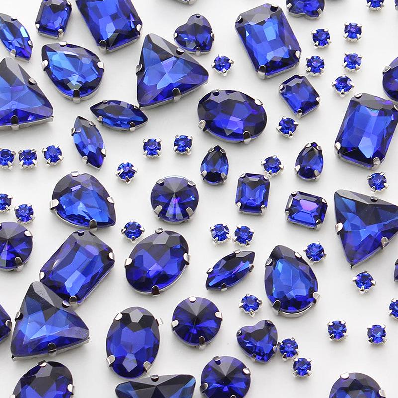 100 PCS Rhinestones Mixed Claw Drill Glass Crystal Sewing Drill DIY Clothing Accessories Wedding Accessories Rhinestone Sew On Beads