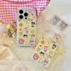 Милый мультяшный чехол для телефона с животными для iPhone 16 14 Pro 15 13 12 Pro Max Задняя крышка с цепочкой Противоударные жесткие чехлы Kawaii Funda