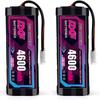 DXF 2-Pair 4600mAh High-Capacity 7.2V NiMH Battery with Tamiya Discharge Connector for RC Tamiya Cars and Racing Cars. Explosive Power Performance