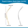 32Pcs 2 Colors 304 Stainless Steel Pendants Twist Golden & Stainless Steel Color 40x2x1mm Hole: 1.6mm 16pcs/color