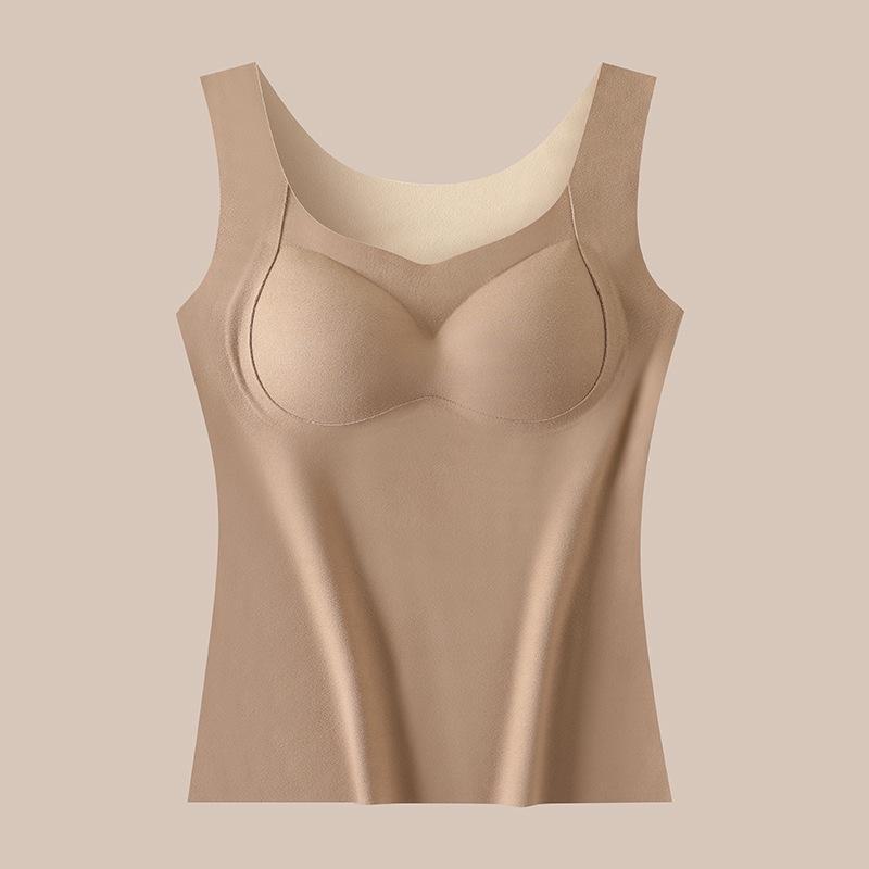 Женский двухсторонний бархатный теплый жилет с бесшовной нагрудной подкладкой - идеальное нижнее белье для осени и зимы