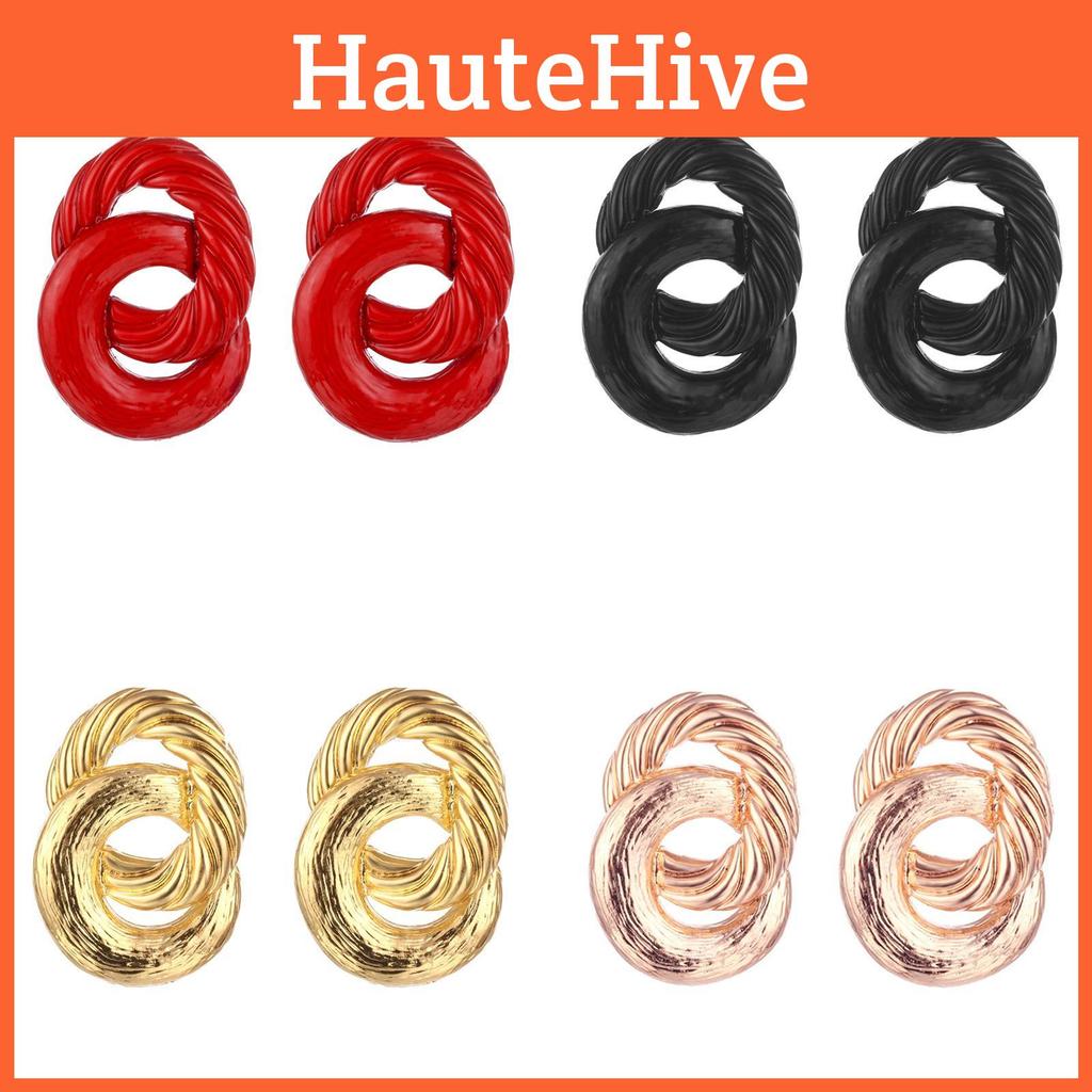 Стильные геометрические серьги-кольца из сплава для женщин, идеально подходящие для любого случая