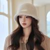 Rabbit Hair Bucket Hat Women's Autumn Winter Solid Color Plush Fisherman Hat Warm Basin Hat
