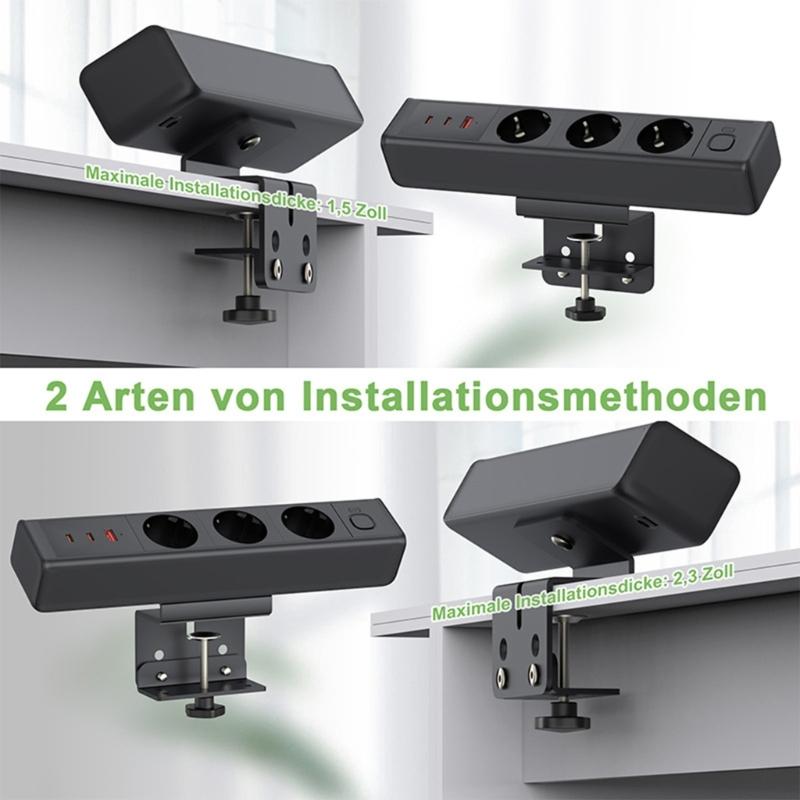 Стяжной кронштейн для удлинителей 3 розетки AC 3 порта USB PD18W/65W Хабы быстрой зарядки Кабель 1.8 метра для домашнего офисного стола