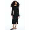 H M Rib Knit Bodycon Dress Black 1195095001