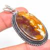 Seam Agate Handmade 925 Sterling Silver Jewelry Pendant 2.32" M9L06