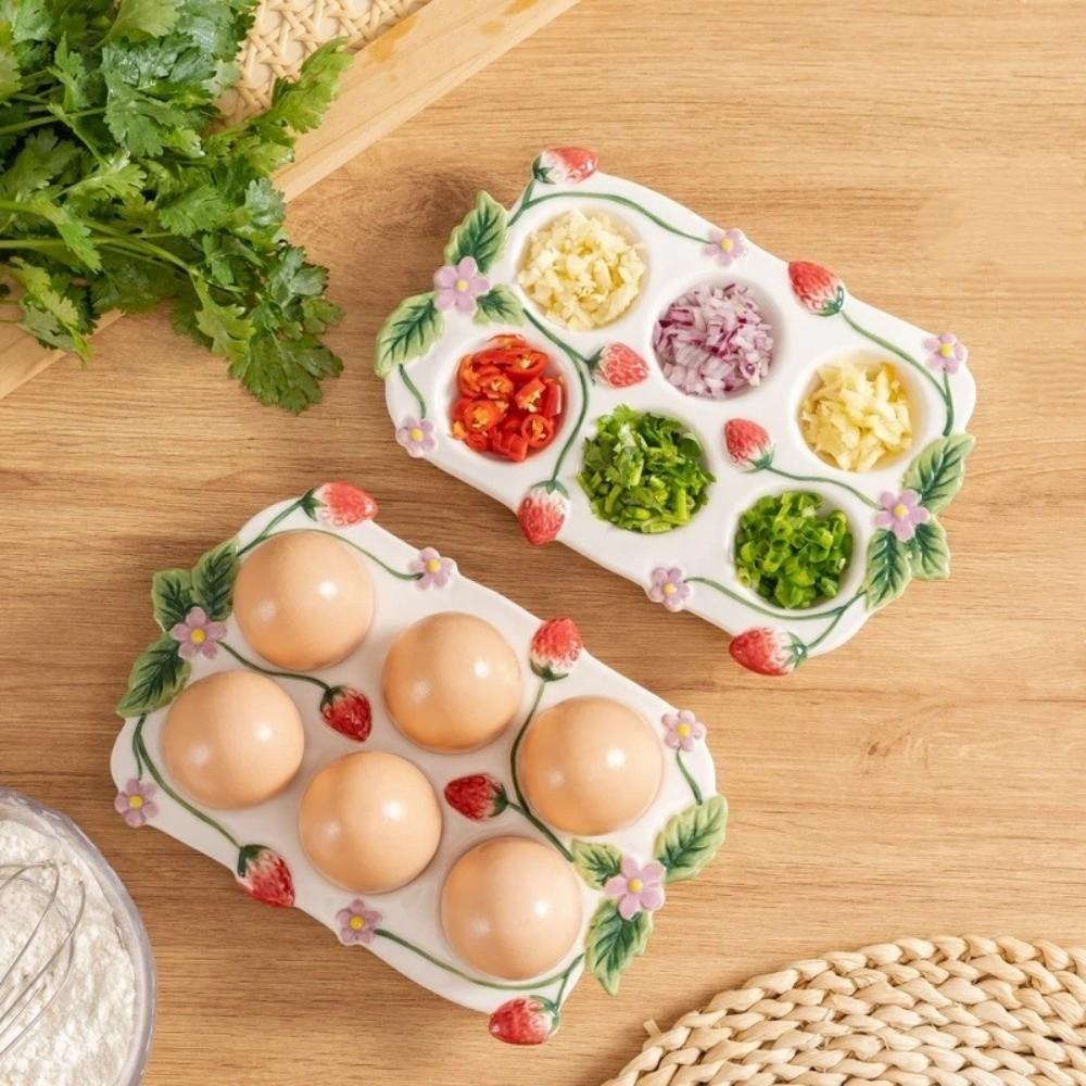 6 Slot Kitchen Seasoning Dish Stackable Egg Storage Tray Egg Storage Box  Refrigerator