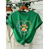 Dog Paw Print Heart Animal Lover T-Shirts Colorful Dog Paw Colorful Dog Paw Shirts Heart Anime Women's T-Shirts Short Sleeve