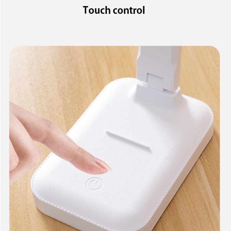 Настольная лампа для защиты глаз, сенсорная регулируемая светодиодная лампа для студенческого общежития, спальни, чтения, перезаряжаемая через USB