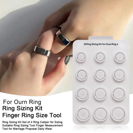 Набор для измерения размера кольца Набор из 4 кольцевых калибров для измерения размера Подходящий инструмент для измерения размера кольца Инструмент для измерения пальца для предложения руки и сердца Повседневная одежда