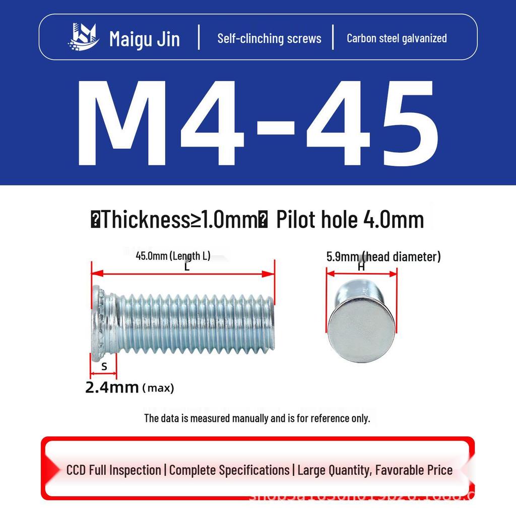 Flat Head Carbon Steel Galvanized Rivet Nuts FH-M2 to M10 - Free Shipping