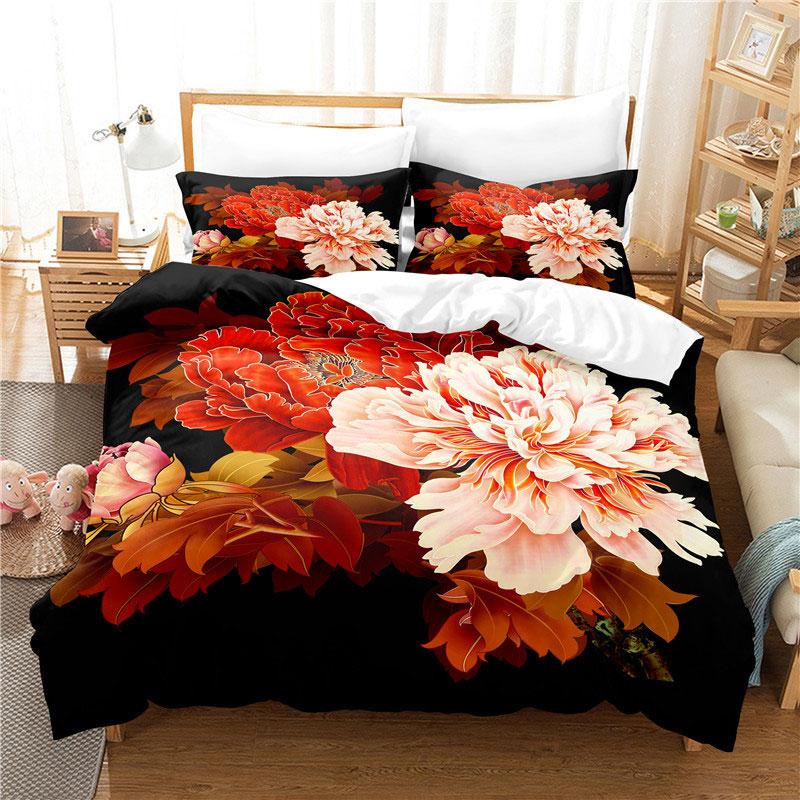 Flower Double Duvet Cover Bedding Set Quilt Case Linens King Queen Full Size 3D Print Pillowcase Single Twin Bed 220x240 200x200