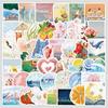 50 Watercolor Aesthetic Graffiti Stickers Computer Suitcase Waterproof Decorative Stickers Creative DIY Aesthetic Stickers