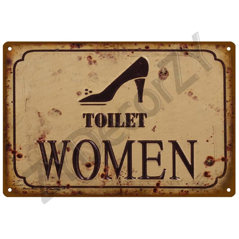 Туалет Металлический Знак Индустриальный Деко Винтажный Плакат Винтажный Ретро Жестяной Знак Эстетический Гостиная Металлический Декор Стены Украшения Фреска