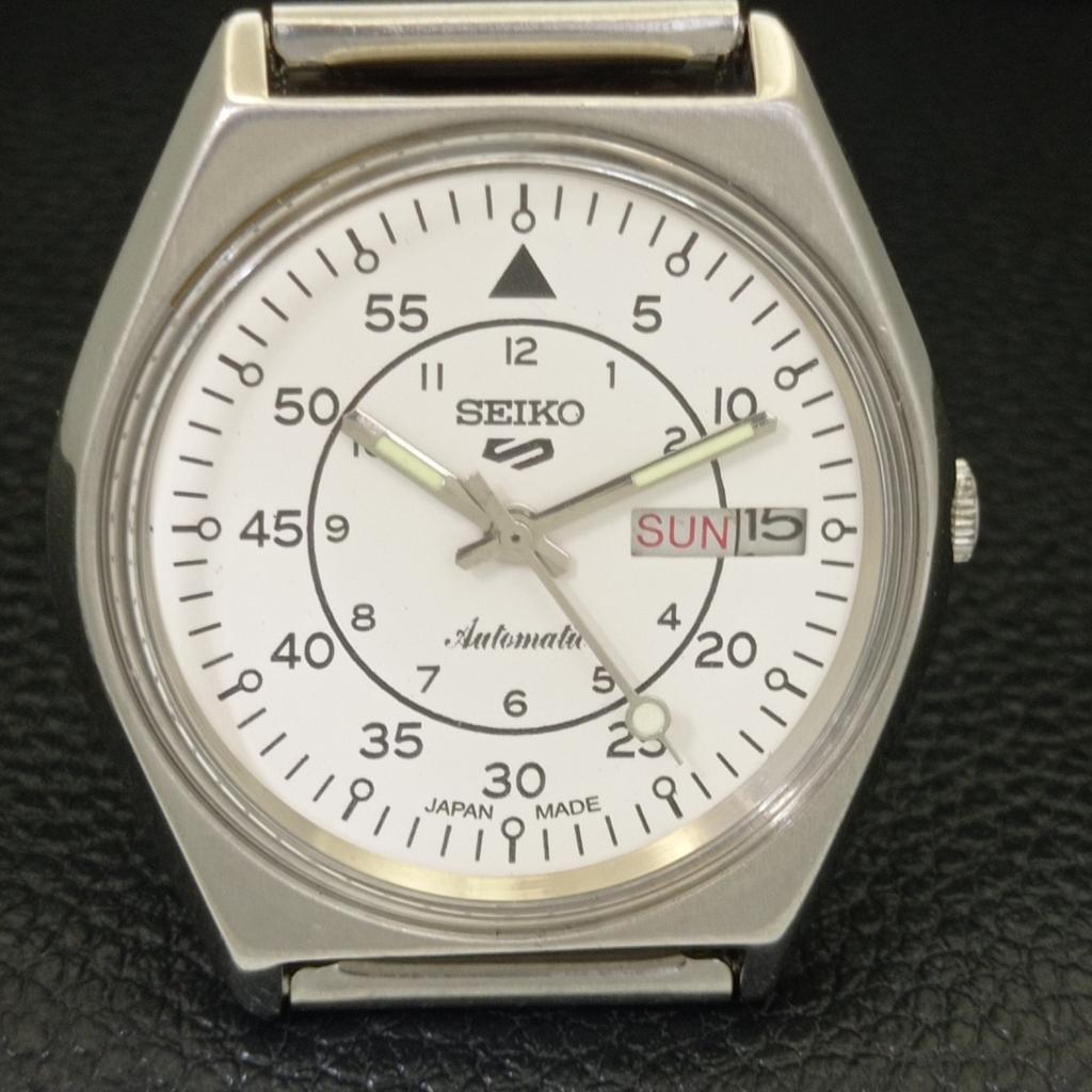 Seiko 5 АВТОМАТИЧЕСКИЕ 6309A ЯПОНСКИЕ МУЖСКИЕ ВИНТАЖНЫЕ ЧАСЫ С БЕЛЫМ ЦИФЕРБЛАТОМ a701511-5 R206b-a701511