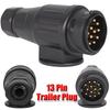 12V 13 Pin Trailer Plug Waterproof Trailer 13 Pole Electrical Connector Wiring Socket Adapter Trailer Tow Towing Vehicle RV