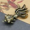 3D Animal Casting Goldfish Statue Metal Retro Statuette Home Office Room Desktop Decoration