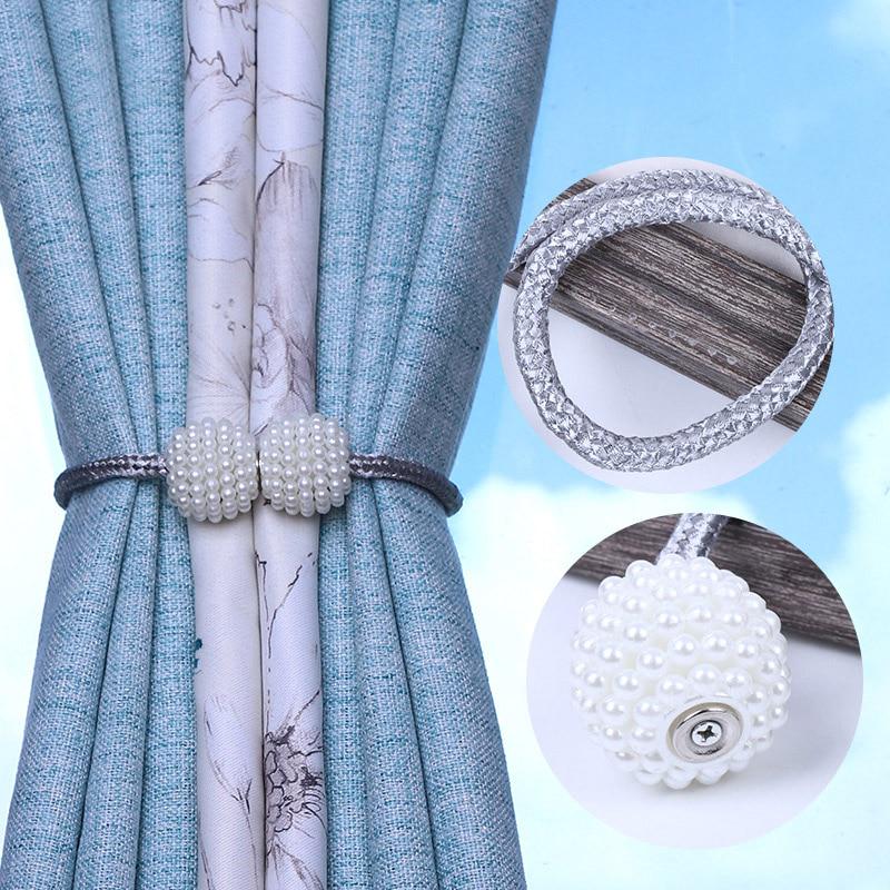 Pearl Magnet Curtains Buckles Modern Window Curtains Magnetic Tieback Holder Clips Holdbacks Curtain Strap Accessories