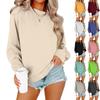 Женские зимние топы, женская толстовка с длинным рукавом, повседневная, с круглым вырезом, свободный крой, флисовые топы Pollover