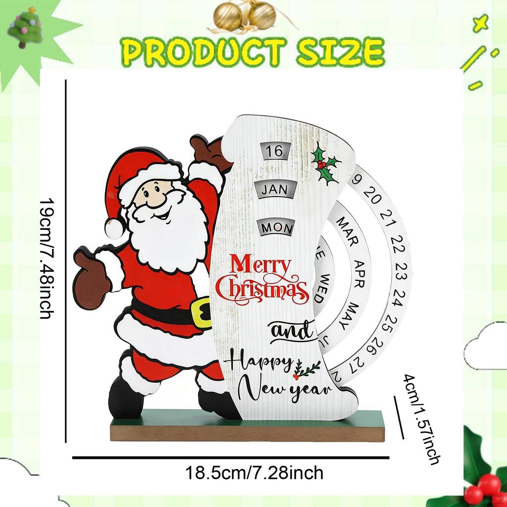 Christmas Calendar Advent Unique Date Month Weekday Decoration Xmas Decor for