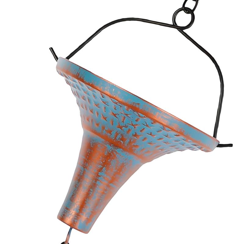 Metal Rain Chain Hanging Water Guide, 300 cm Outdoor Accent for Home Garden Roofline Drainage with Linked Cup Design and Exterior Use