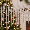 12pcs Transparent Snowflakes Ice Strip Pendants Shining DIY Acrylic Christmas Icicle Pendants Crushed Ice Exquisite
