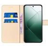 Coque + 2 Verres Trempés - pour Xiaomi 14 - Cuir PU - Etui Portefeuille - Support Réglable